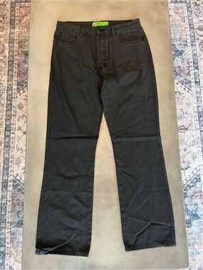 Sandrine Rose Charbon Black Flax Relaxed Straight Leg Jeans NWT Womens Size 27